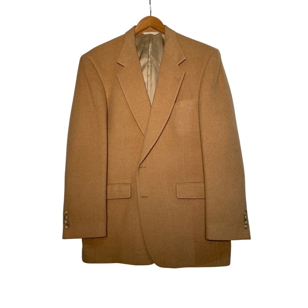 Meeting Street Men's Sports Coat 44L Tan Camel Hair Single Breasted Blazer Work